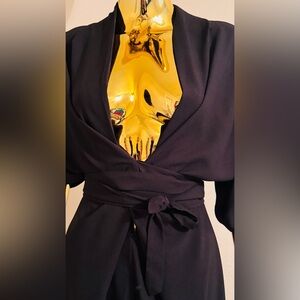 ASOS Versatile Wrap Black Dress, Open or Closed Front, Size 10, NWT